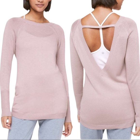 lululemon athletica Sweaters - Lululemon Unity Drop Back Cashmere Sweater Smoky Blush Womens Medium